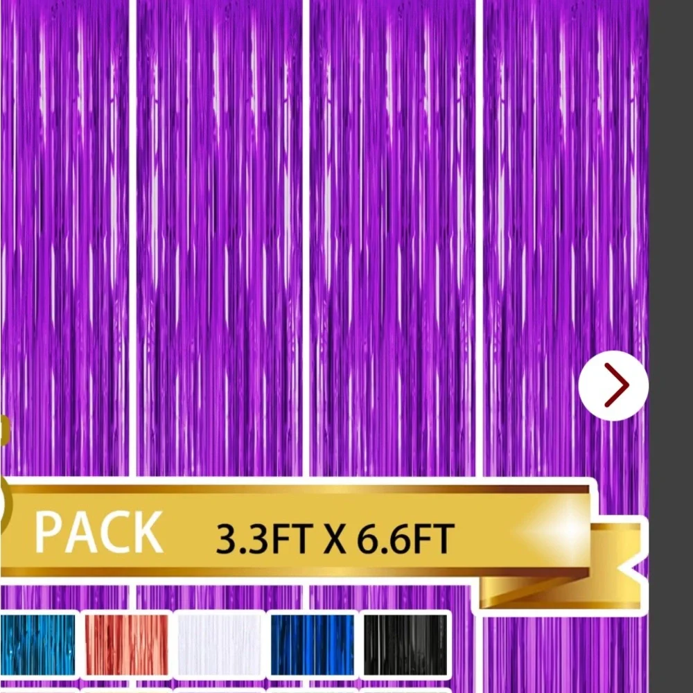 *NWT* 2pk of Tinsel Foil Fringe Curtains Party‎ Photo Backdrop & decor